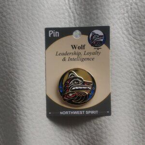 'Wolf Strength' Pin Indigenous Design by Douglas LaFortune, Coast Salish